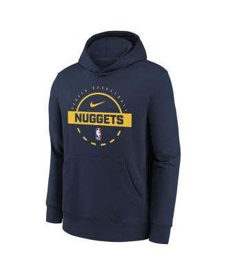 Big Boys and Girls Navy Denver Nuggets 2025/26 Club Fleece Practice Hoodie