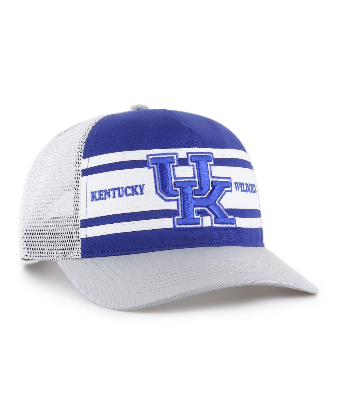 '47 Brand Big Boys and Girls Royal/Gray Kentucky Wildcats Super Stripe Hitch Adjustable Trucker Hat