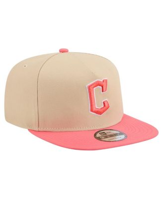 Men's Light Beige/Coral Cleveland Guardians Color Pack A-Frame 9FIFTY Snapback Hat