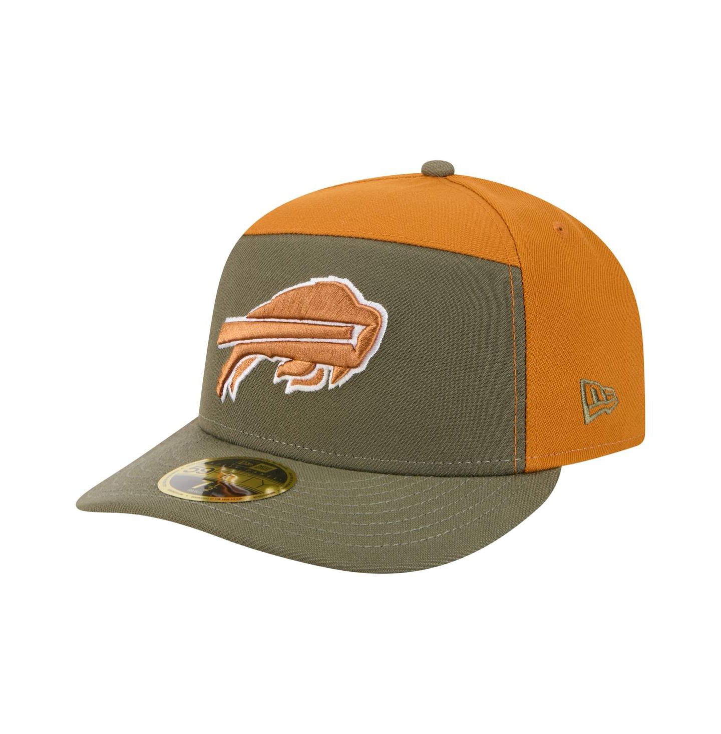 Мужские головные уборы New Era Olive/Brown Buffalo Bills Two-Tone Color Pack Split Panel 59FIFTY Fitted Hat — фото 1