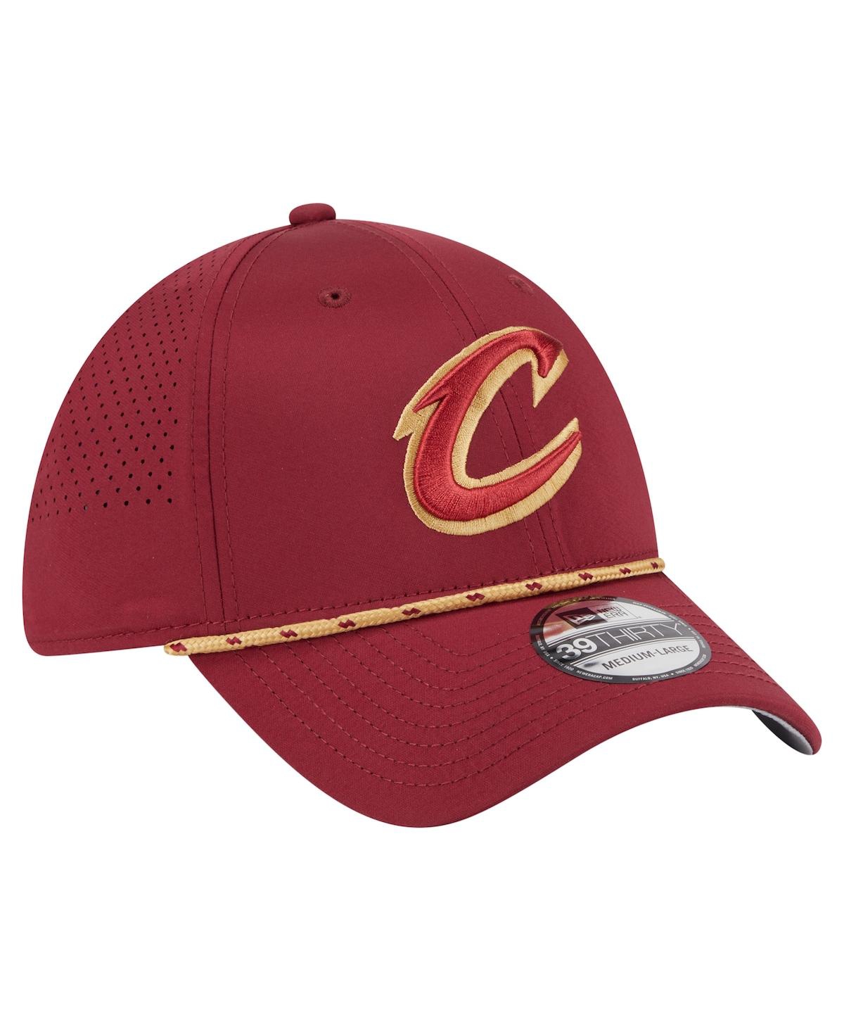 New Era Men's Wine Cleveland Cavaliers Featherweight Poly Rope Flex 39Thirty Hat
