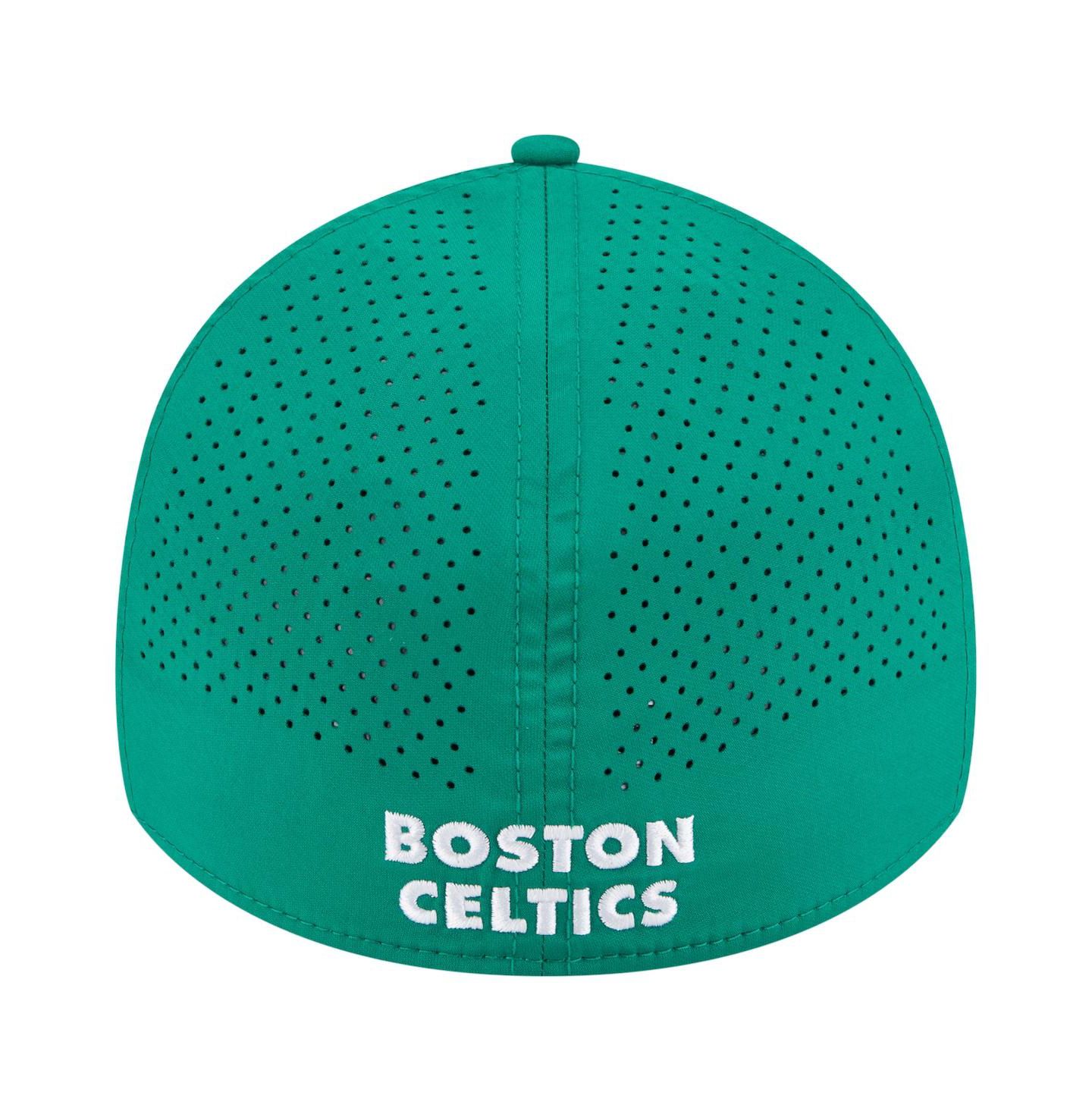 Мужская кепка New Era Kelly Green Boston Celtics Featherweight Poly Rope Flex 39Thirty Hat — фото 3