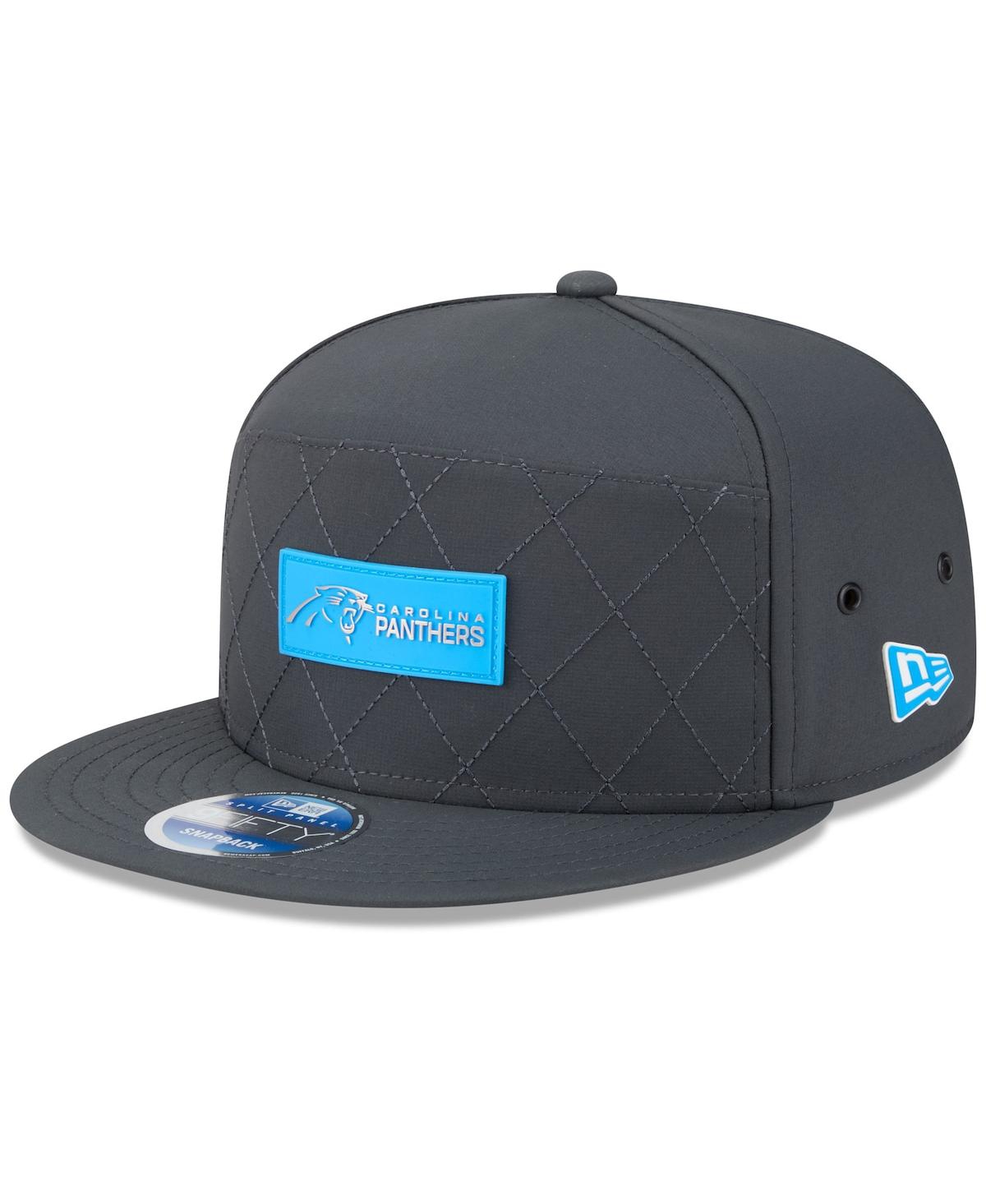 New Era Men's Charcoal Carolina Panthers 2025 Sideline Cold Weather Split Panel 9FIFTY Snapback Hat