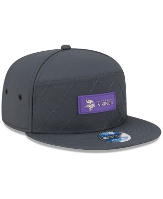 Men's Charcoal Minnesota Vikings 2025 Sideline Cold Weather Split Panel 9FIFTY Snapback Hat