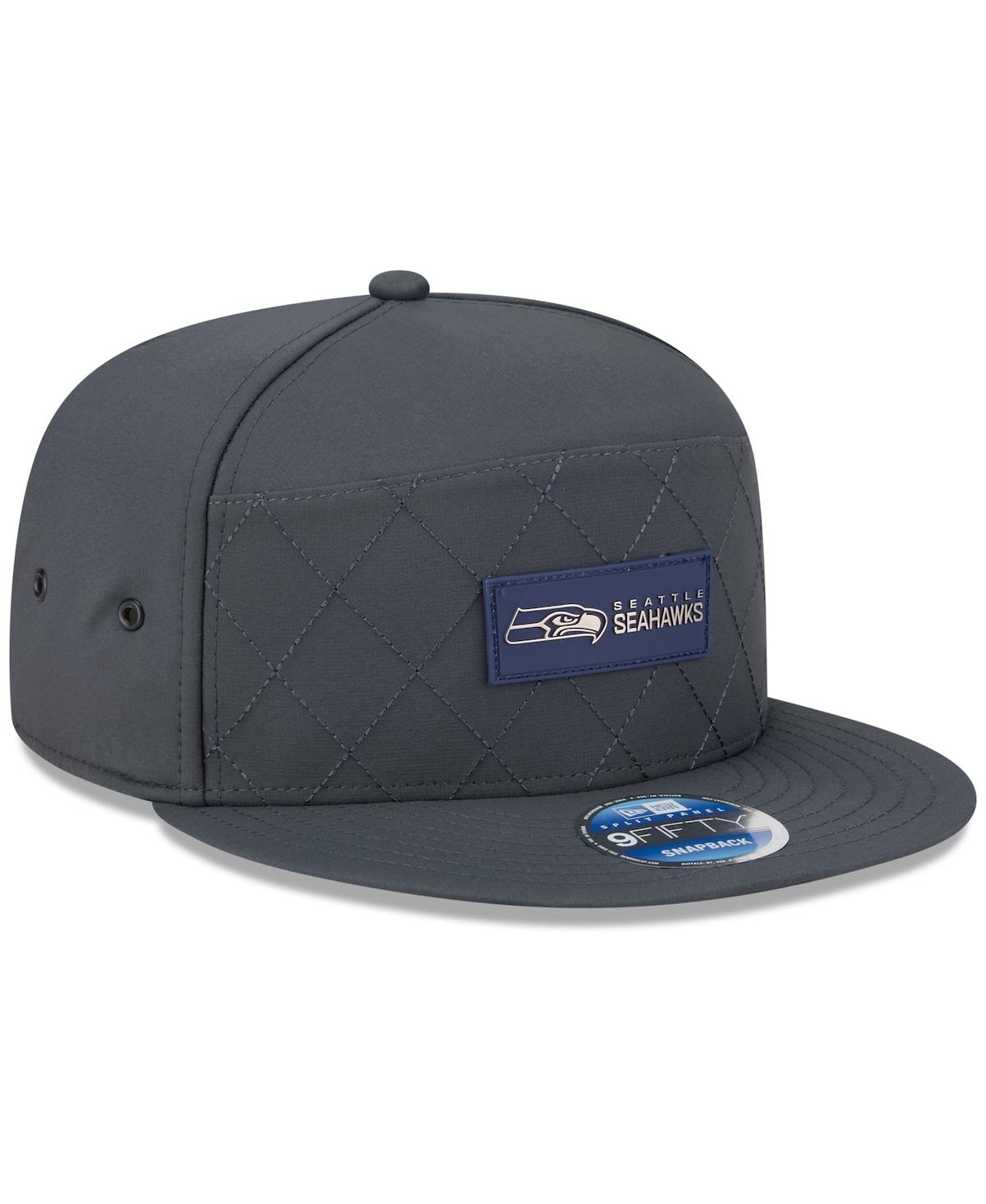 New Era Men's Charcoal Seattle Seahawks 2025 Sideline Cold Weather Split Panel 9FIFTY Snapback Hat