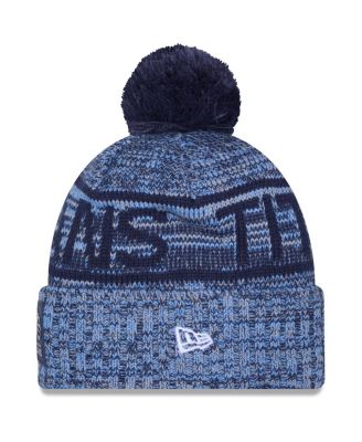 Men's Light Blue Tennessee Titans 2025 Sideline Cold Weather Cuffed Pom with Knit Hat