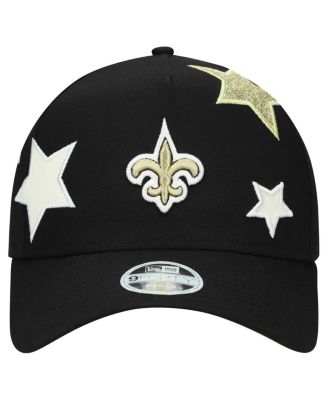 Women's Black New Orleans Saints Stardom A-Frame 9FORTY Adjustable Hat