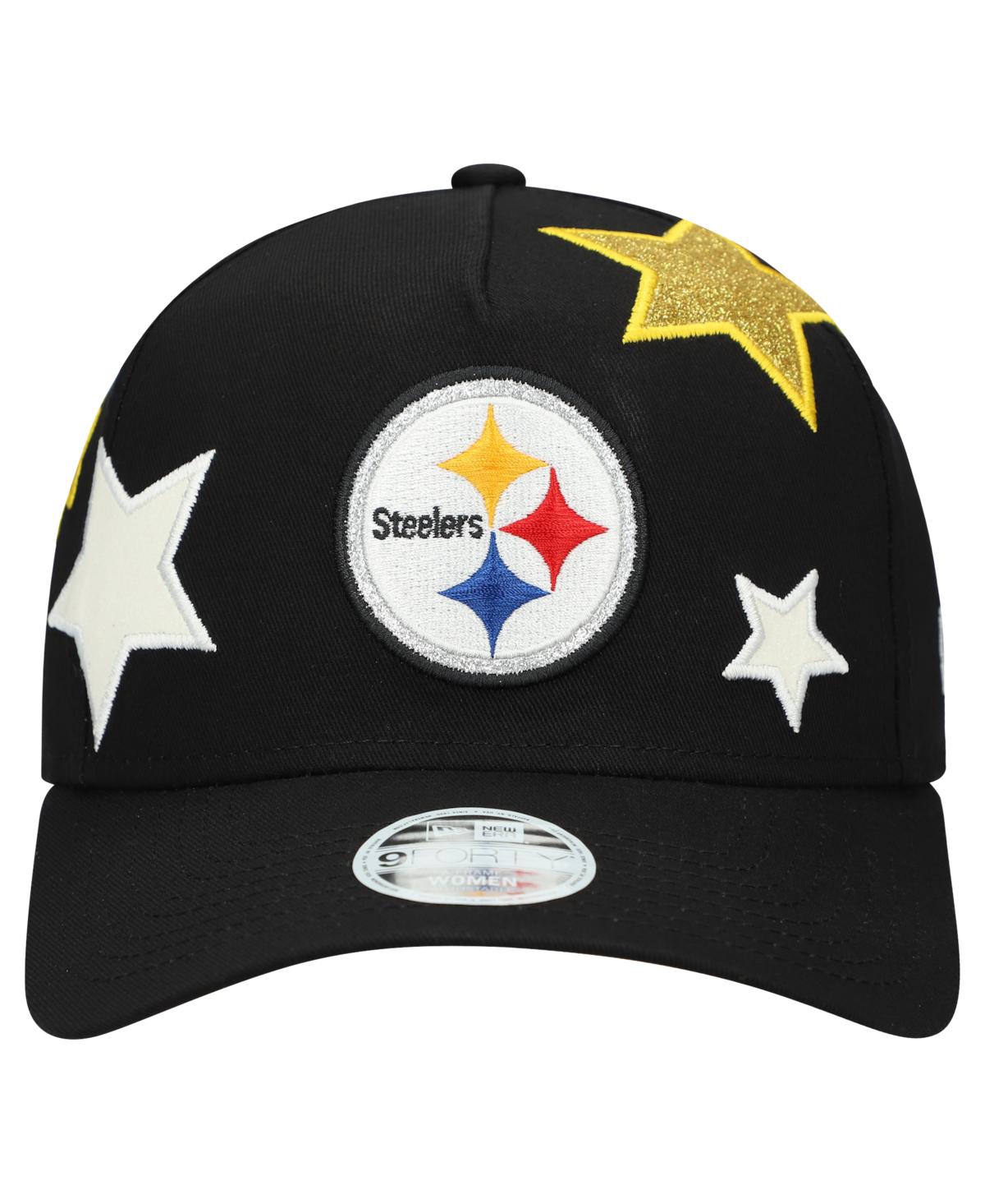 New Era Women's Black Pittsburgh Steelers Stardom A-frame 9forty Adjustable Hat In Black