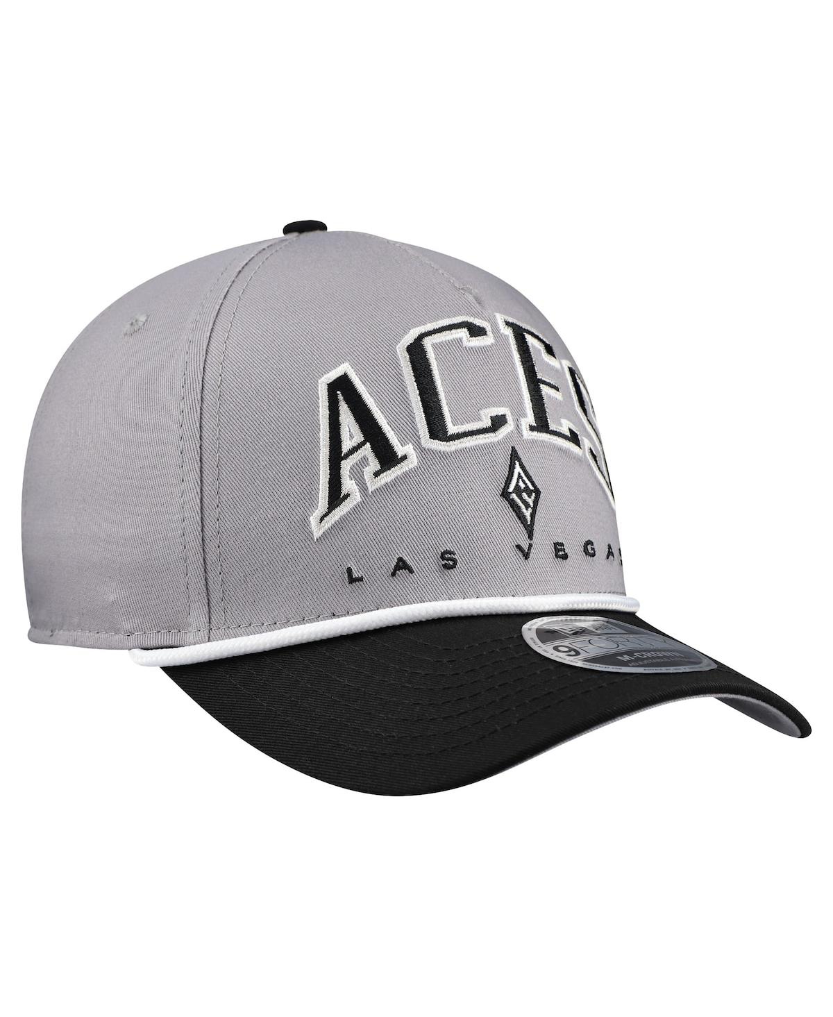 New Era Men's Gray Las Vegas Aces Bold Arch Coolera 9FORTY A-Frame M-Crown Adjustable Hat