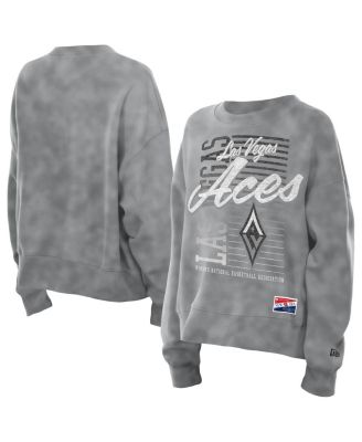 New Era - Women's Silver Las Vegas Aces Oversized Mineral Wash Sweatshirt