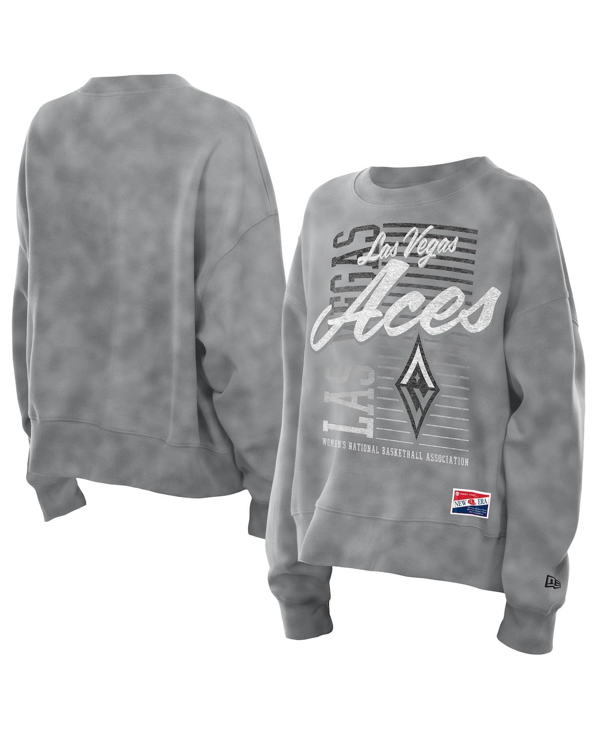 New Era Women's Silver Las Vegas Aces Oversized Mineral Wash Sweatshirt