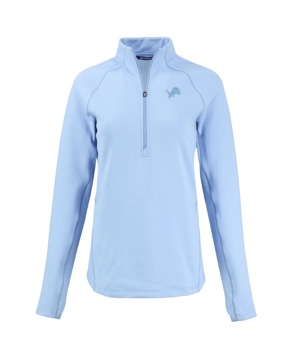 Cutter & Buck Women's Powder Blue Detroit Lions Peshastin Eco Fleece Half-zip Sweatshirt In Blue