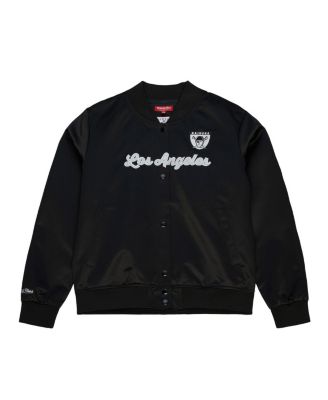 Women's Black Las Vegas Raiders Full-Snap Satin Jacket