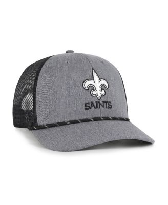 Men's Heather Charcoal New Orleans Saints Carbon Rope Trucker Adjustable Hat