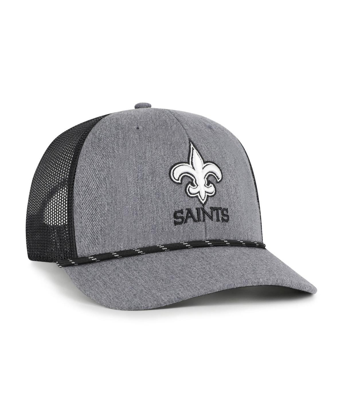 '47 Brand Men's Heather Charcoal New Orleans Saints Carbon Rope Trucker Adjustable Hat