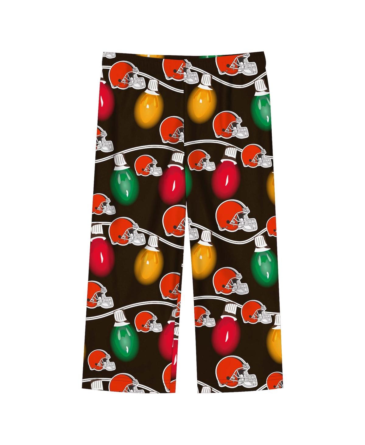 Outerstuff Toddler 2-Piece Cleveland Browns Garland Holiday Long Sleeve Pajama Set