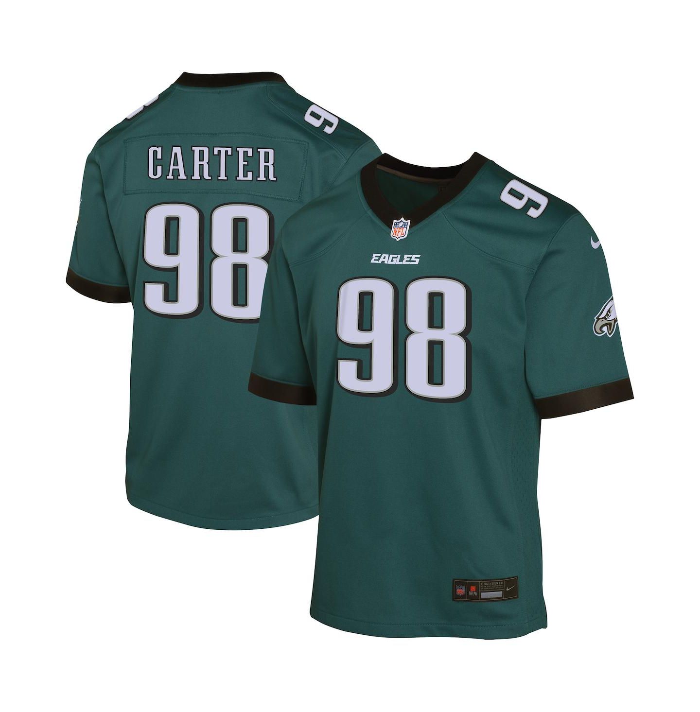 Детское джерси Nike Jalen Carter Philadelphia Eagles Game Player, Midnight Green — фото 1
