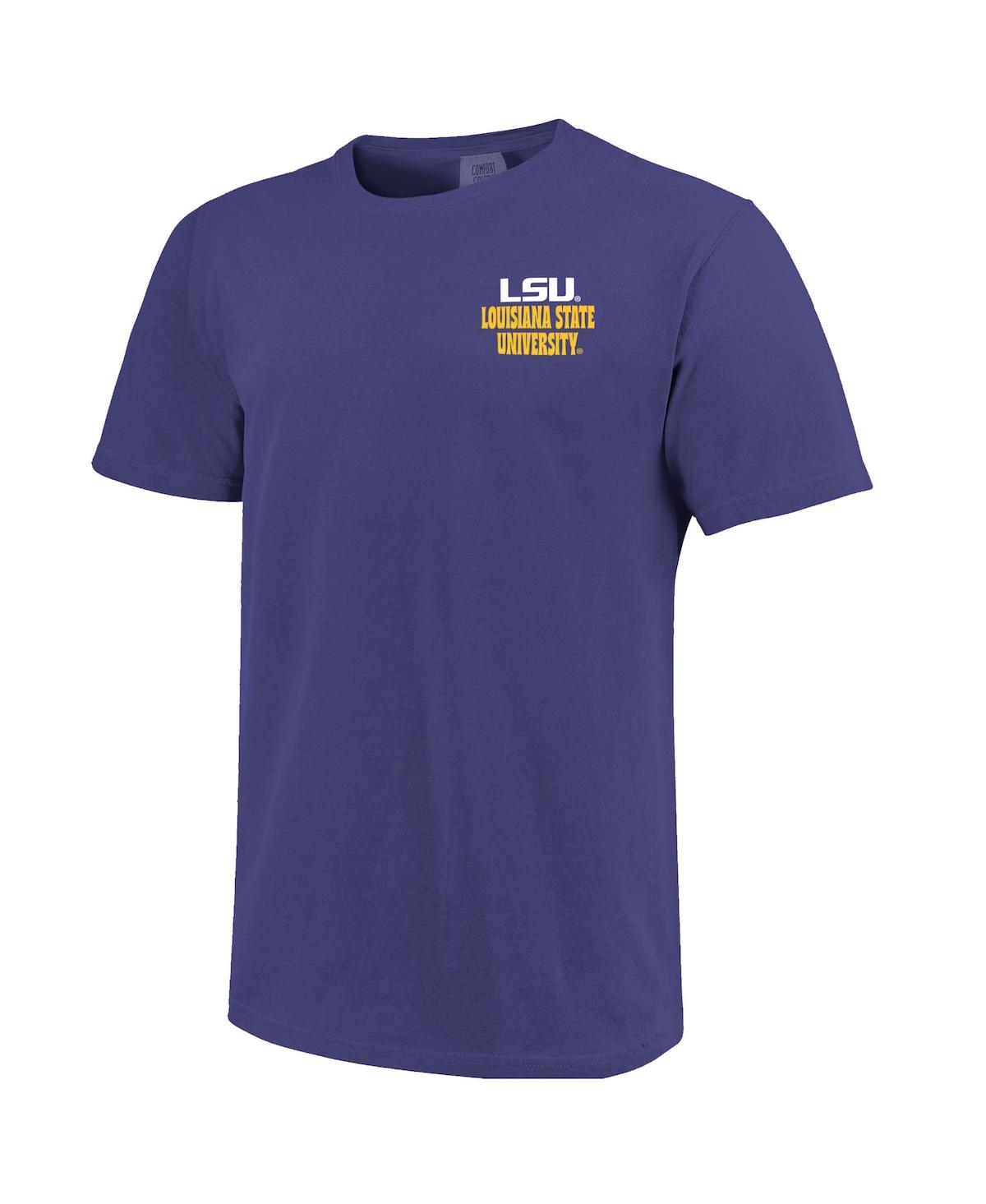 Image One Men's Purple Lsu Tigers Comfort Colors Thick Lined Landscape T-shirt In Purple