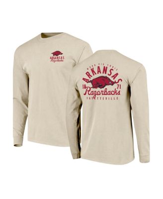Men's Natural Arkansas Razorbacks Comfort Colors Mascot Overlay Long Sleeve T-Shirt