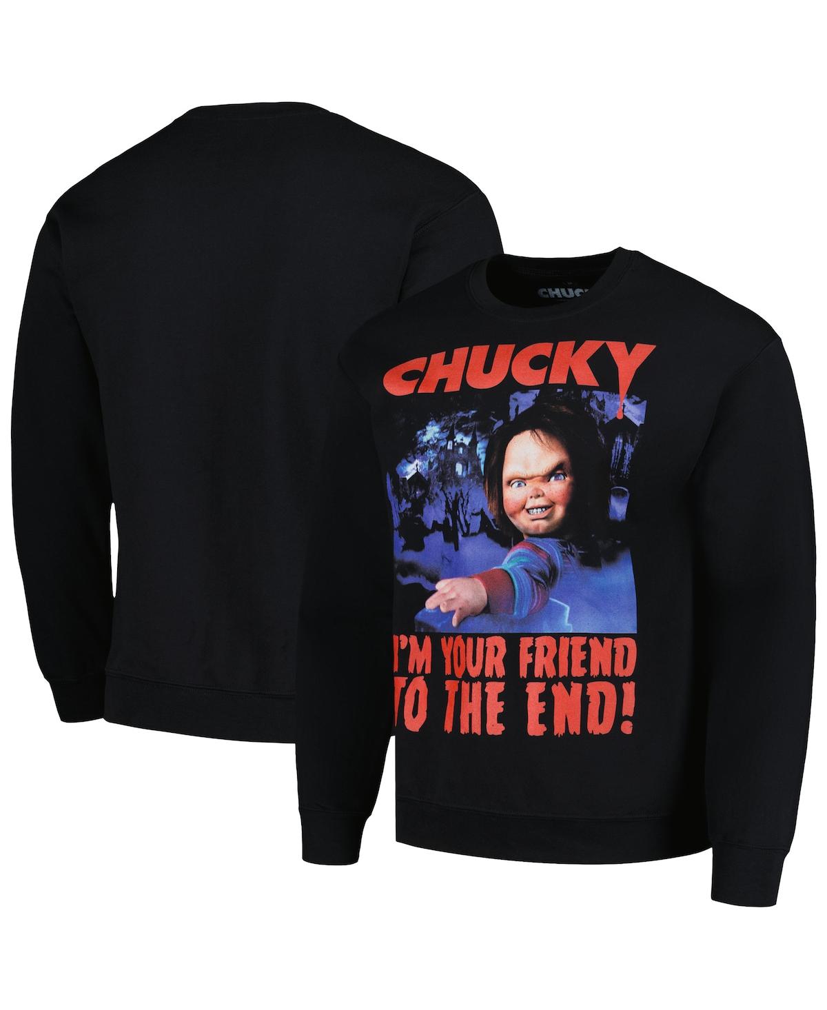Ripple Junction Men's And Women's Black Chucky Graphic Fleece Sweatshirt In Black