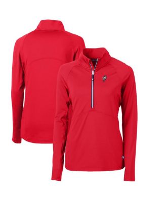 Cutter & Buck - Women's Scarlet Ohio State Buckeyes Adapt Eco Knit Stretch Half-Zip Pullover Sweatshirt