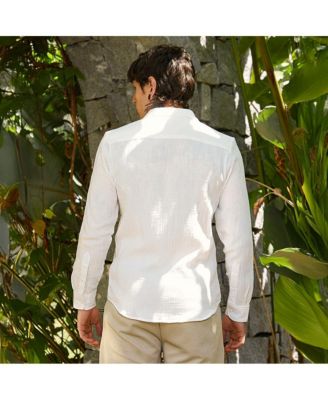 Men's Daisy White Breezy-Weave Shirt