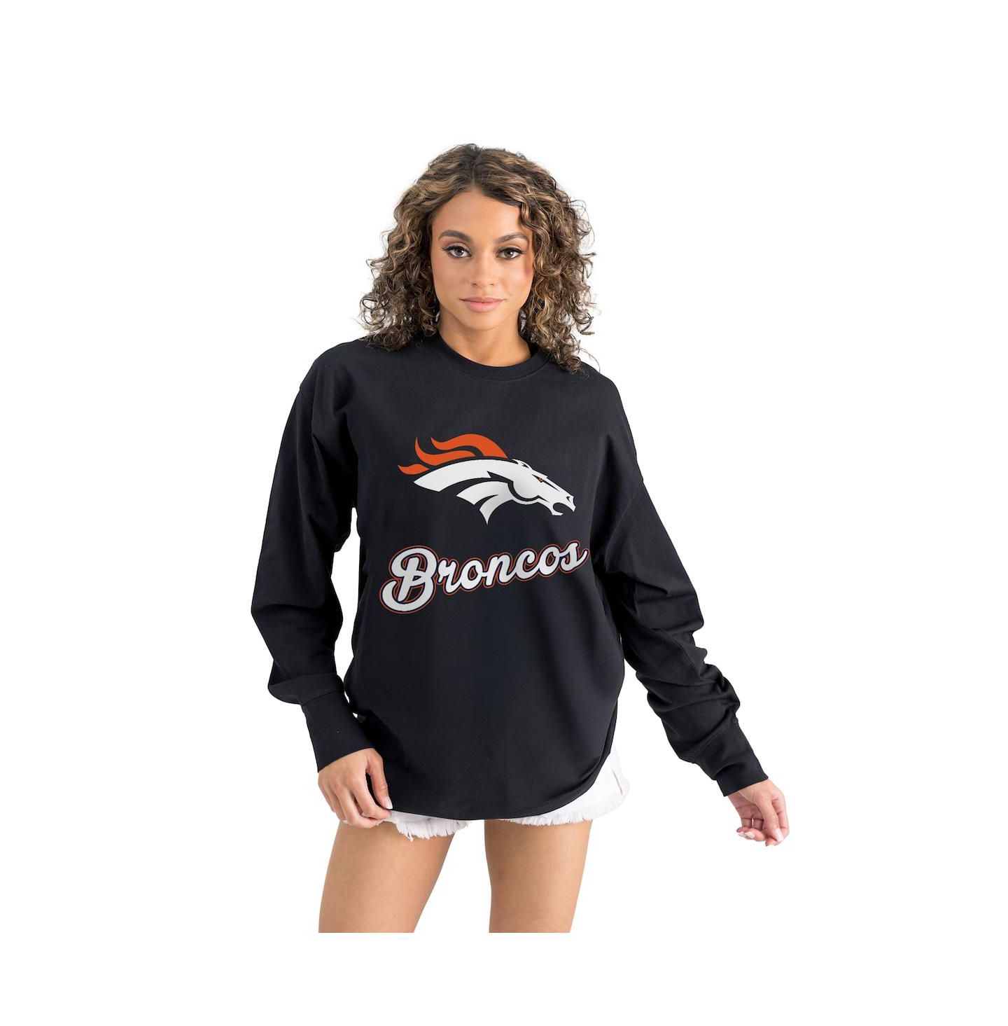 Женская футболка Gameday Couture Black Denver Broncos Oversized Long Sleeve — фото 1