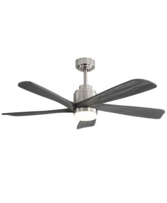 52-inch Modern Stylish Sand Nickel 5-Blade Ceiling Fan with Remote Control and Light Source