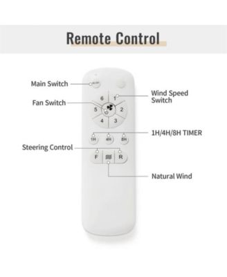 38-inch Modern White 3-Blade without Light Six Speed Remote Control and Timing Function Ceiling Fan