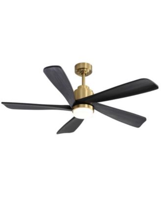 52-inch Modern Stylish Golden 5-Blade Ceiling Fan with Remote Control and Light Source