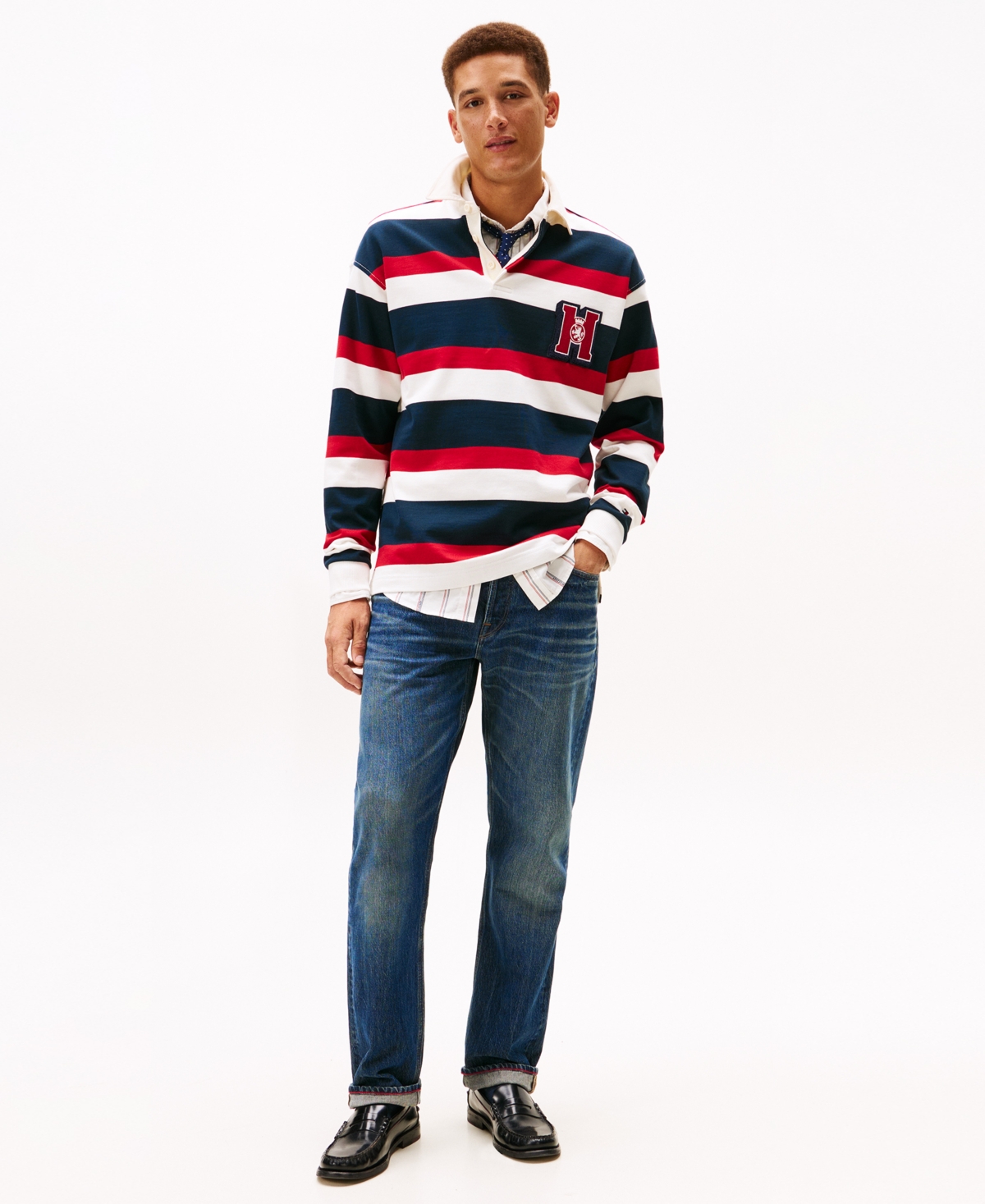 Tommy Hilfiger Men's Crest Striped Polo Shirt