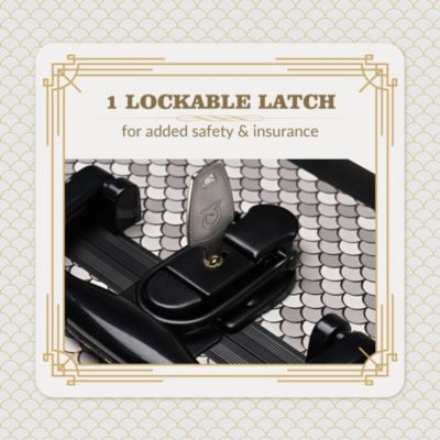 Makeup Train Case with Mirror Cosmetic Organizer Art Deco Graphite