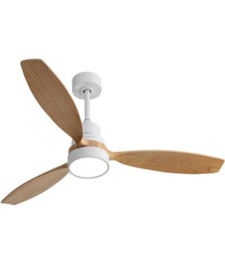 52-inch Simple and Grand Style White 3-Blade Ceiling Fan with Remote Control and Light Source