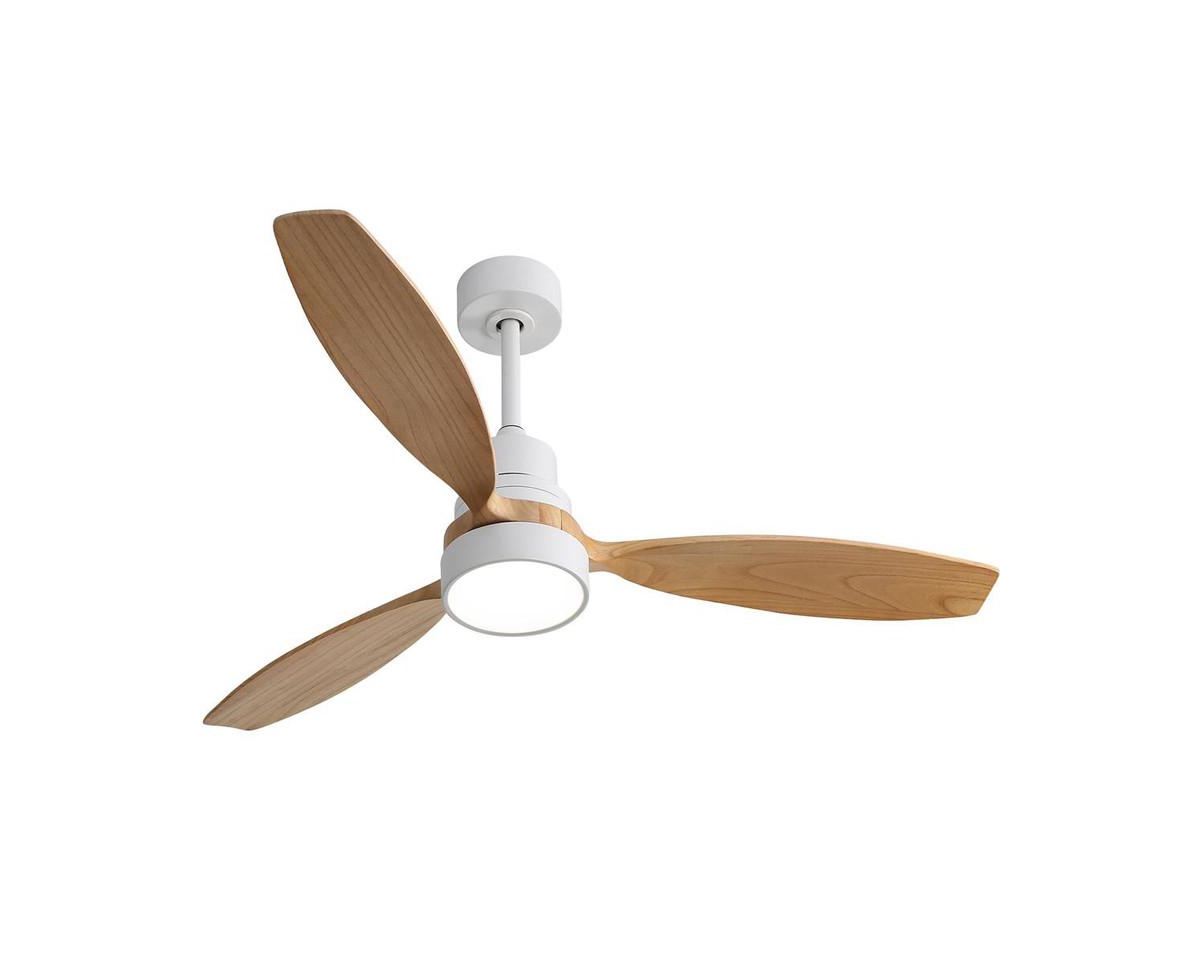 Sofucor 52-inch Simple and Grand Style White 3-Blade Ceiling Fan with Remote Control and Light Source