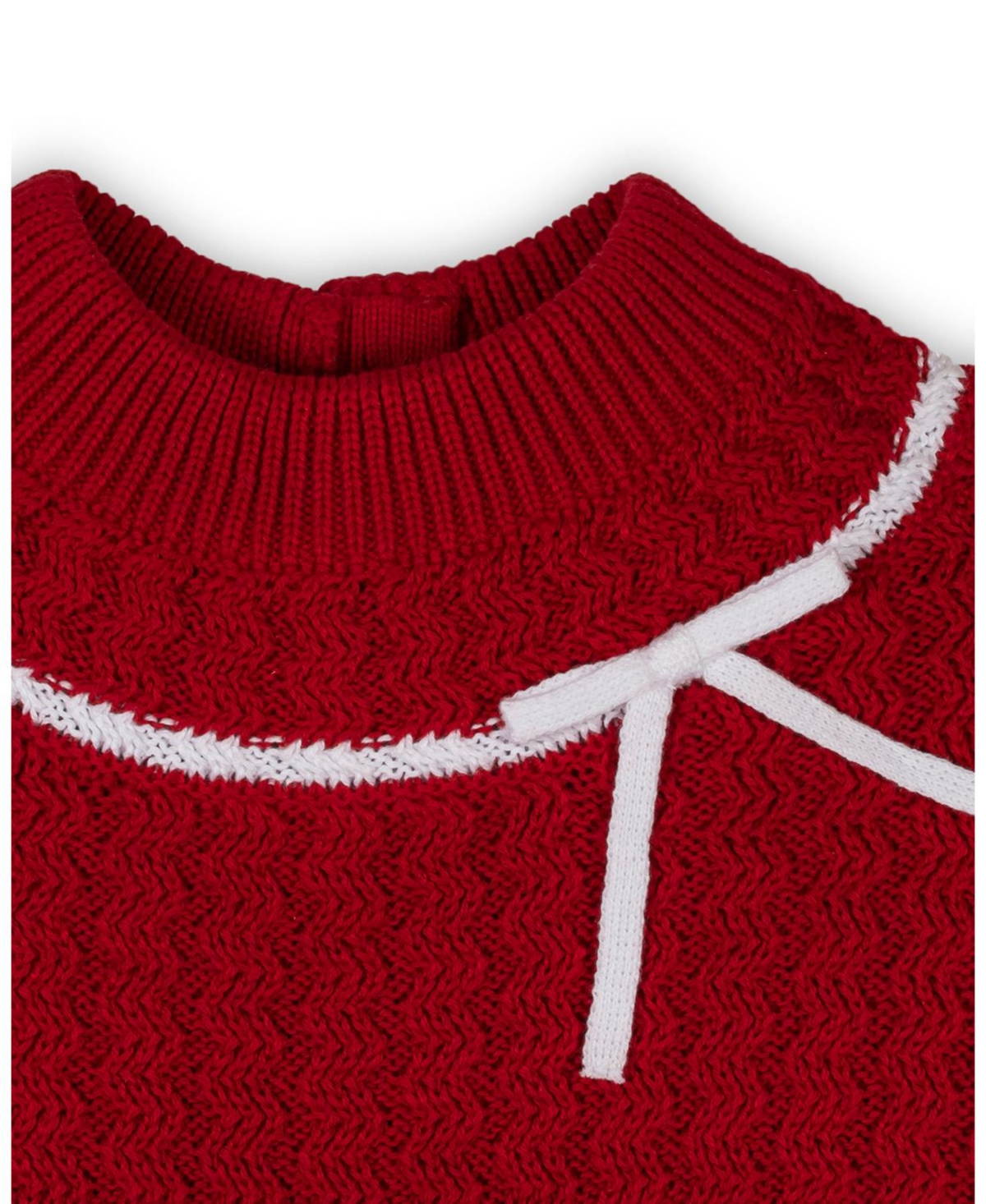 Hope & Henry Toddler Girls' Organic Mock Neck Ruffle Cuff Cable Sweater Dress