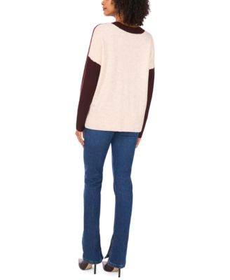 Women's Colorblocked Drop-Shoulder Sweater