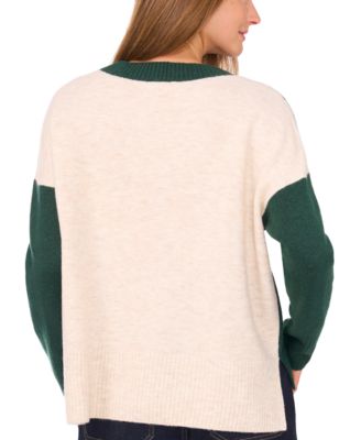 Women's Colorblocked Drop-Shoulder Sweater