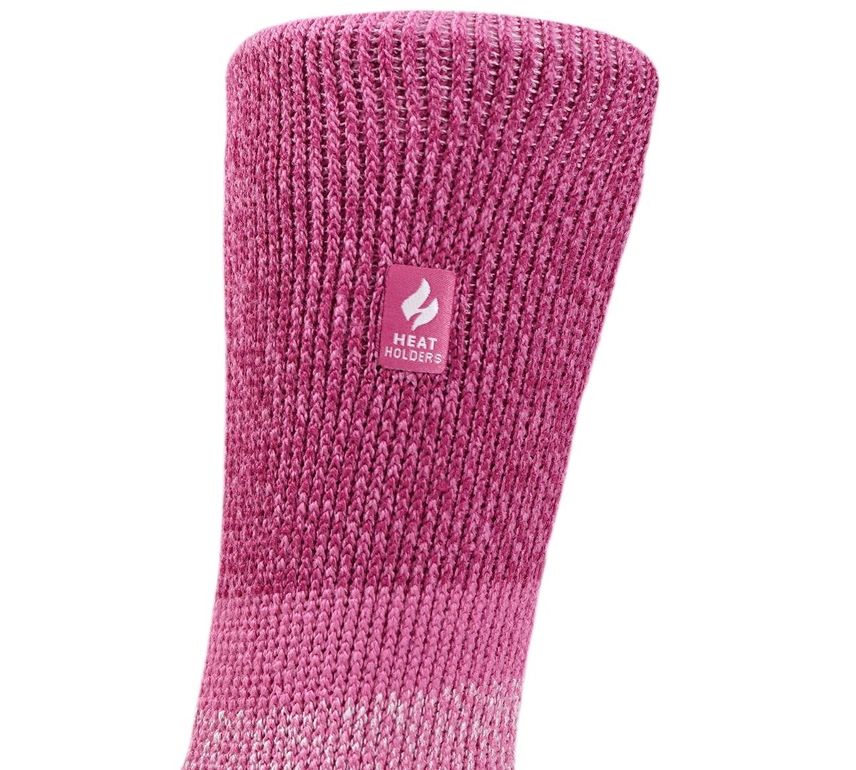 Heat Holders Girls 2.5-10 Original Block Twist Crew-length Thermal Socks In Pink