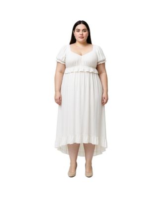 Plus Size Ruffled Hem Maxi Dress