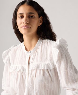 Women's Gianna Long Sleeve Ruffle Trim Blouse