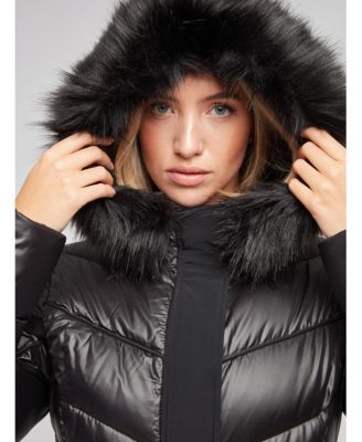 Women's Diamond Belted Extra Long Down Coat