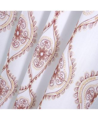 Oliva Gray Arcadia Embroidered Panel - 54x90" Burgundy