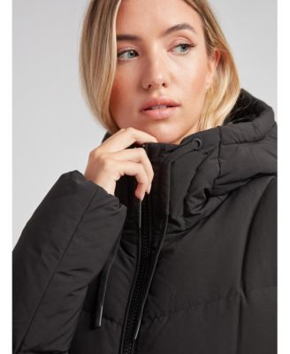 Women's Black Star Extra Long Down Coat
