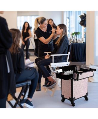 Cosmetology Case on Wheels Cosmetic Trolley Travel Art Deco Tyrian