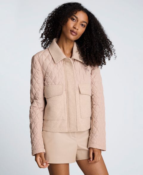 Женские куртки Kenneth Cole Quilted Patch Pocket Jacket