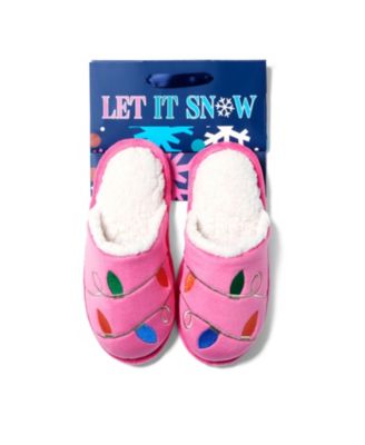 Cozyfoams Women's Holiday Novelty Scuff Slipper with Gift Bag