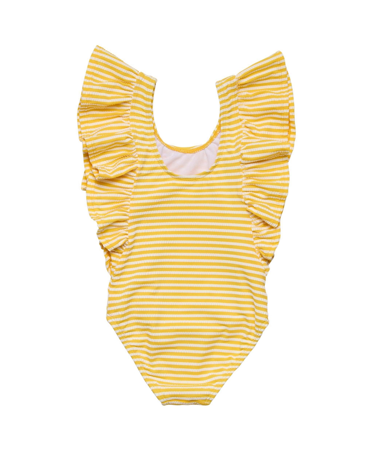 Snapper Rock Little Girls Sunshine Stripe Wide Frill Swimsuit