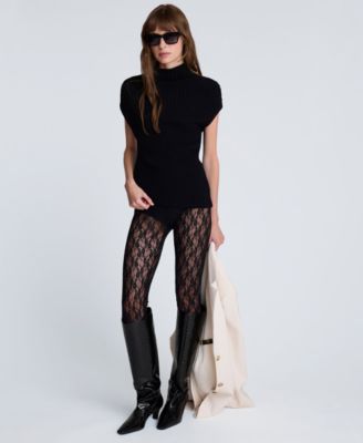 Women's Asymmetric Rib Mock Neck Sweater