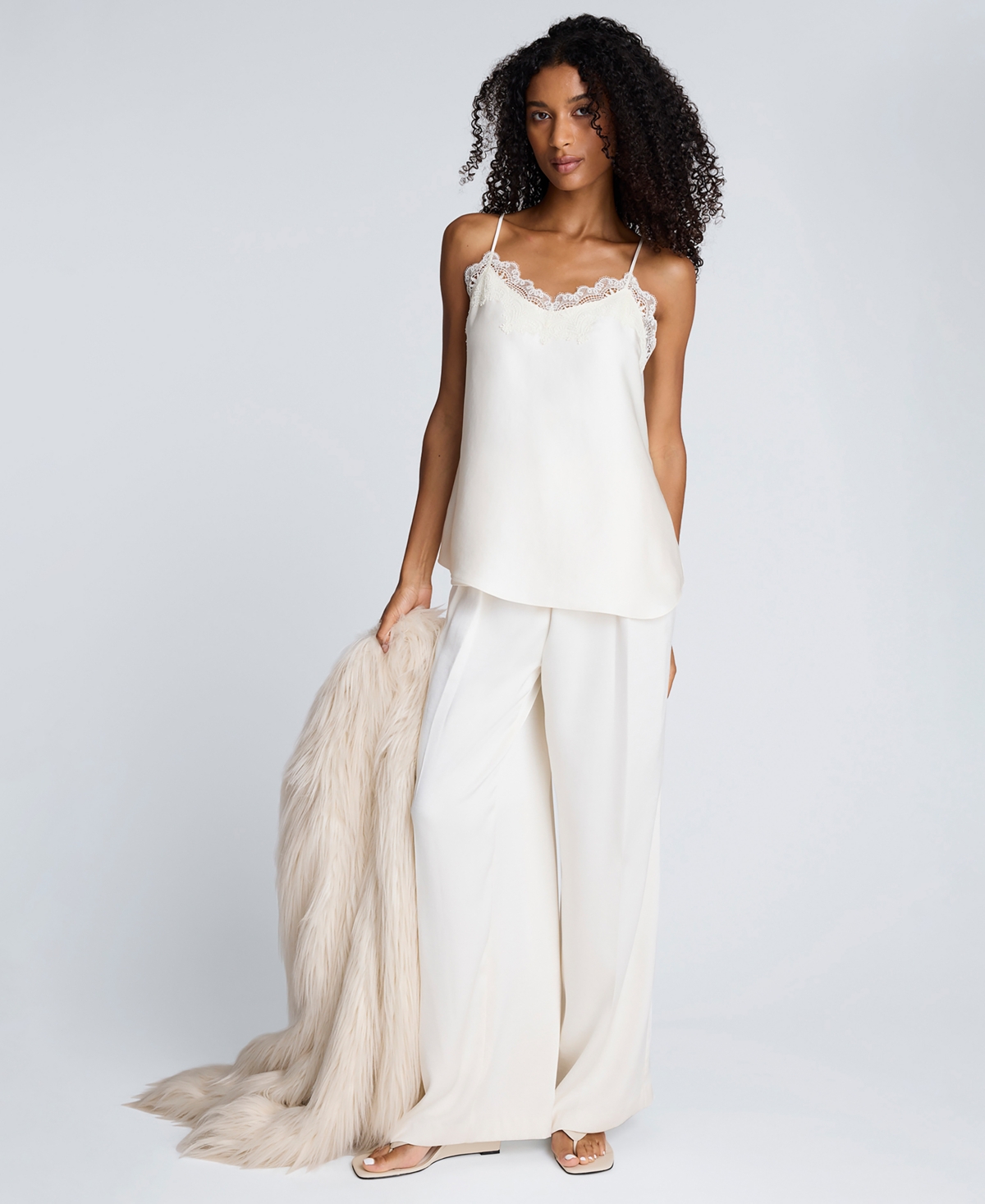 Kenneth Cole Women's Double Pleated Wide Leg Pants