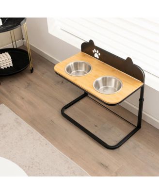Elevated Dog Bowls 3 Adjustable Heights with 2 Stainless Steel Food Water Bowls